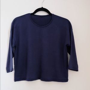 Bright Navy Merino Wool Drop Shoulder Shirt
